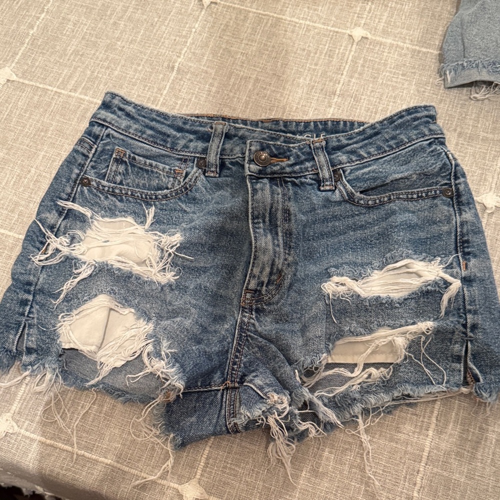 American Eagle Outfitters Ripped Blue Jean Shorts